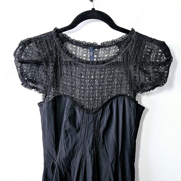 HIGH USE Designer Dress Lace Sleeve Boned Bodice Size S Puff Skirt EUC - Picture 3 of 6